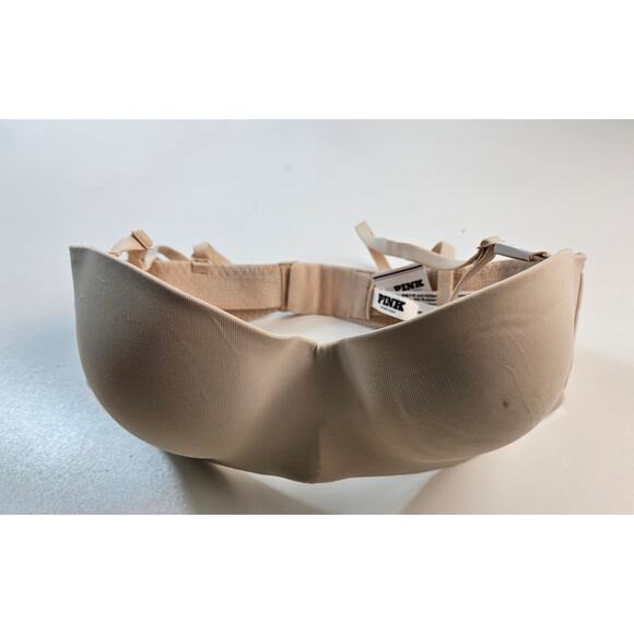 NWT (flaw) Victoria's Secret PINK push up 34C beige nude y2k beginner bra - Picture 2 of 5